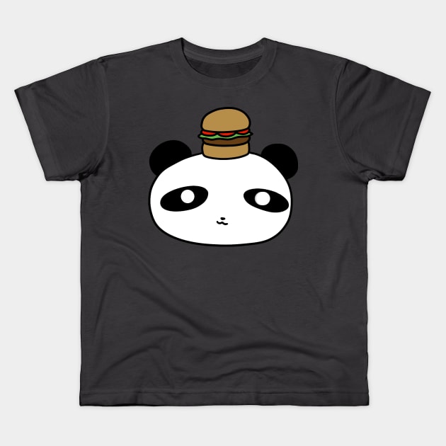 Hamburger Panda Face Kids T-Shirt by saradaboru